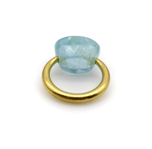 Bague 22K Gold Marie-Hélène de Taillac Milky Aquamarine Cabochon Ring 58 Facettes