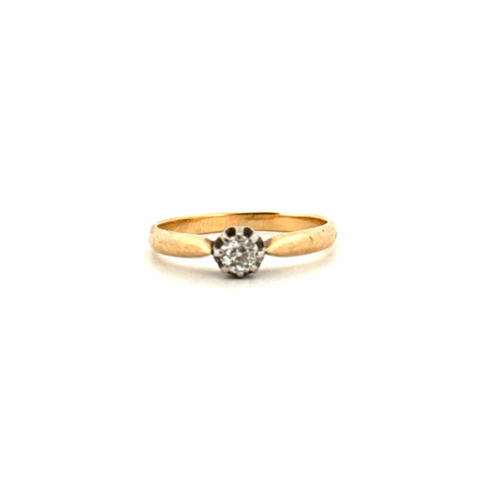 Bague 56 Solitaire Or Jaune & Diamant 58 Facettes 57-GS35513-2