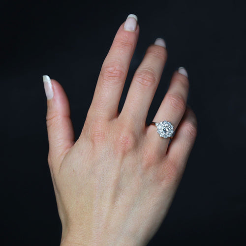 Bague 53 Bague marguerite diamants ancienne 58 Facettes 25-135