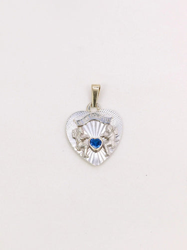 Pendentif Pendentif coeur "il bat pour toi" or blanc saphir 58 Facettes J469