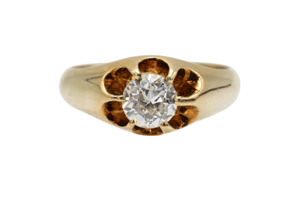 Bague 57 Bague solitaire en or jaune avec diamant taille ancienne de 0,80 ct 58 Facettes 11215