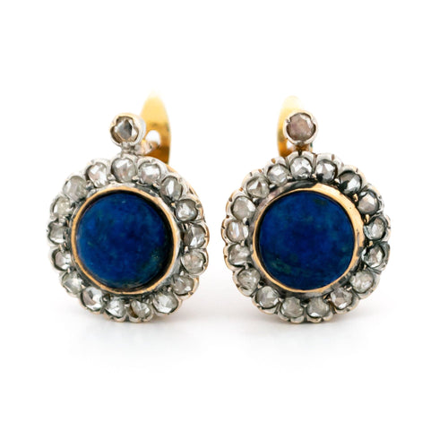 Boucles d'oreilles Boucles d'oreilles en or, diamants et lapis-lazuli 58 Facettes 9A81F6A510C042D1A0371FE9CE305B2E