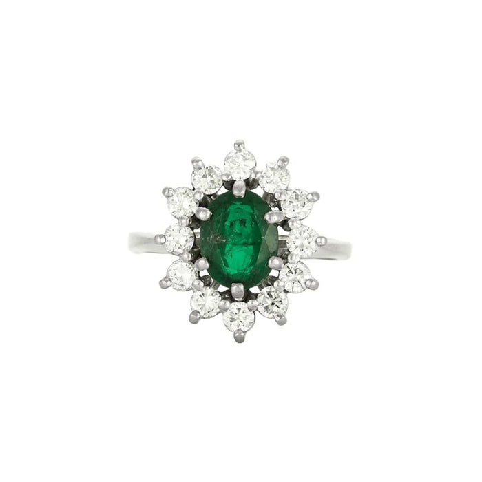 Bague 51 Bague marguerite émeraude et diamants 58 Facettes BO/230033