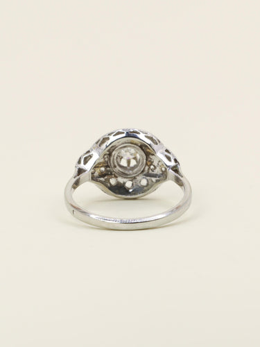 Bague 53 Bague Art Déco cible or blanc platine diamants 58 Facettes 1192.4