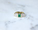 Bague 56 Bague vintage émeraude rectangulaire 1,00 ct et diamants en or jaune et blanc 18k 58 Facettes