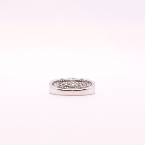 Bague Bague 3 rangs de diamants or blanc 58 Facettes