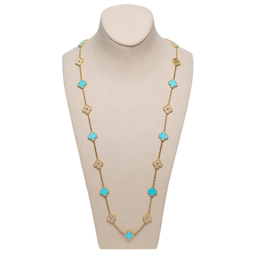 Van Cleef & Arpels - Sautoir Alhambra Turquoise et Diamants