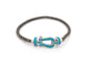 Bracelet bracelet FRED force 10 moyen modele or blanc laque tuquoise 2 cables 58 Facettes 263859