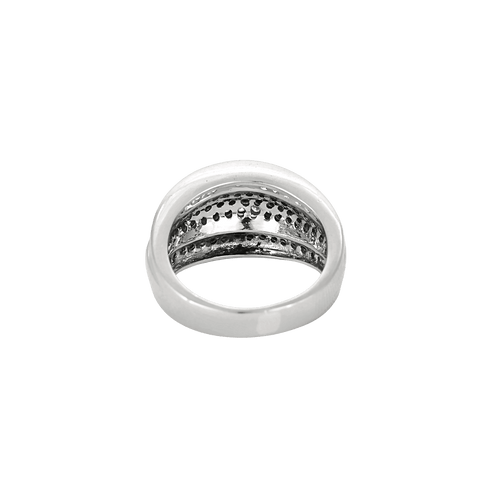 BAGUE JONC OR BLANC ET DIAMANTS