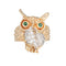 Bague Bague vintage hibou sur branche en or jaune, diamant et émeraude 58 Facettes G13999