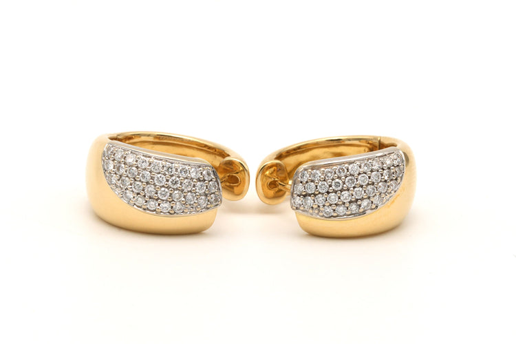 Boucles d'oreilles Boucles d'oreilles contemporaines en or jaune 18 carats serties de diamants "taille" brillant (+-0.448ct) 58 Facettes 21900