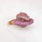 Bague Bague double flamant rose, motif oiseaux amoureux, taille 5, saphir rose, or rose 18 carats, vintage 58 Facettes G13981