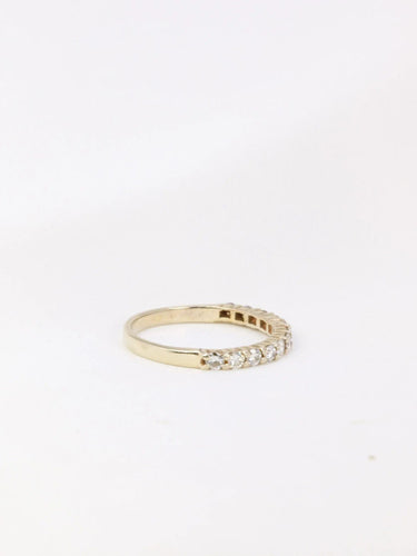 Bague 51 Demi-Alliance américaine en or blanc et diamants 0,48 ct 58 Facettes J117