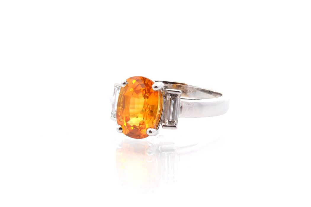 Bague 53 Bague or jaune saphir 3,27 cts et diamants 58 Facettes 25749 24556a