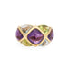 Bague 52 Amethyst and Peridot Ring Harlequin Band Estate Yellow Gold 58 Facettes G13159