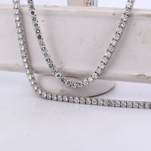 Collier Collana tennis en or blanc 18 kt et diamants 21,50 ct 58 Facettes