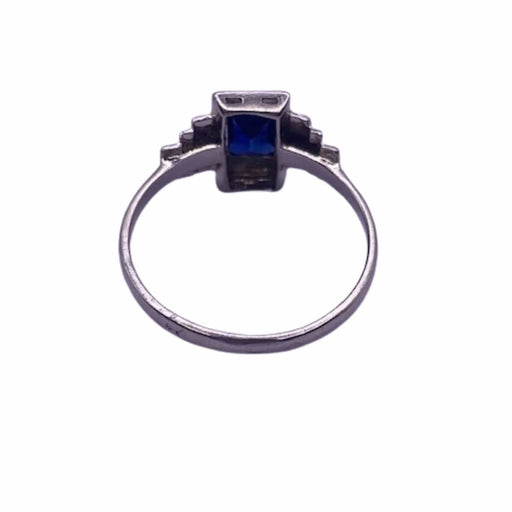 Ring 54 Art Deco Ring White Gold Sapphire 58 Facettes 13-GS31550