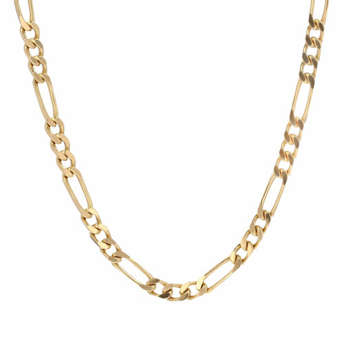 Collier Chaine massive or jaune gourmette alternée limée 58 Facettes CVCH18