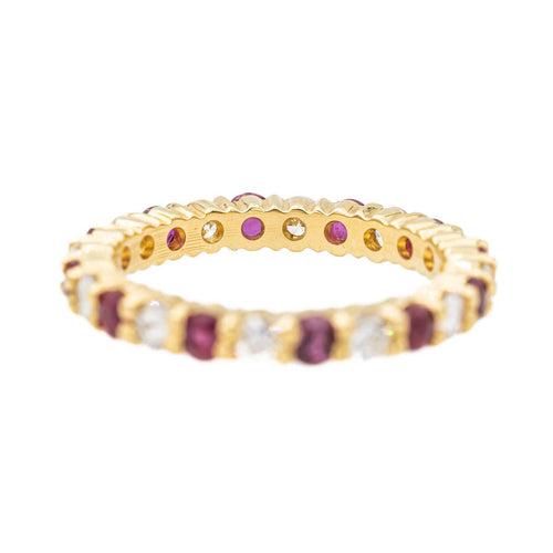 Bague 51 Bague Alliance américaine Or jaune Diamant, Rubis 58 Facettes 2999661CN