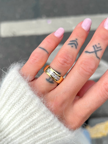 Bague 48 Bague or jaune, diamants Princesse 58 Facettes