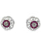 Boucles d'oreilles Platinumad, Gold, Ruby and Diamond Earrings 58 Facettes UN0083