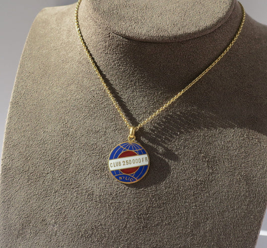 Pendentif Pendentif ancien globe terrestre New York Life insurance Company émail 58 Facettes