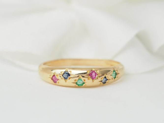 Bague 56 Bague jonc en or rose et pierres précieuses 58 Facettes 33471