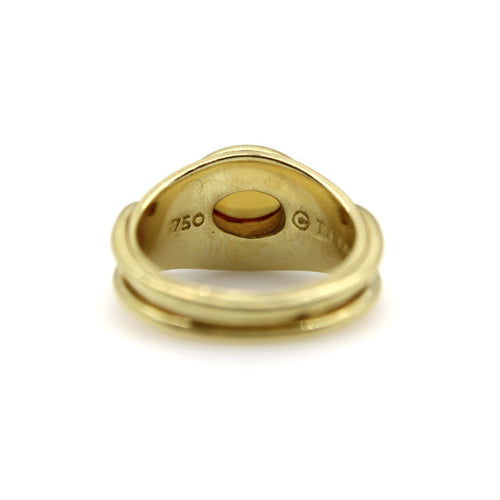 Bague 50 Bague vintage Tiffany & Co. en or 18 carats avec cabochon de citrine croisée 58 Facettes A2001V