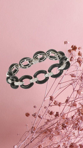 Bracelet Bracelet or gris, diamants, céramique 58 Facettes BRA106