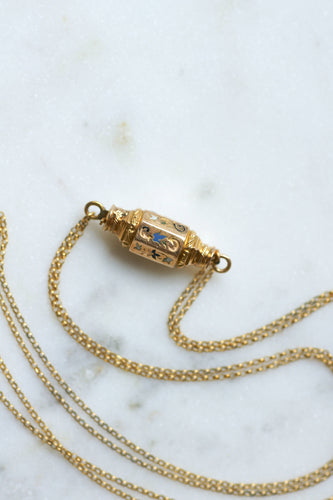 Collier Collier Or Jaune Fermoir Barillet Emaillé et Croix 58 Facettes