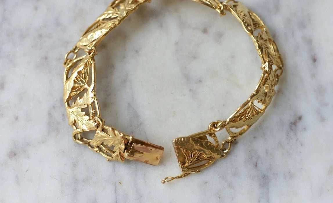 Bracelet Bracelet art nouveau or Jaune 58 Facettes