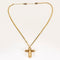 Collier Chaine maille gourmette or jaune et pendentif croix en or rose et perles 58 Facettes ROM1063