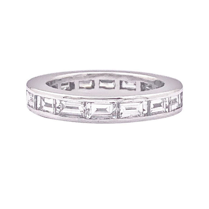 Bague 48 Alliance or blanc, diamants baguette. 58 Facettes 33929