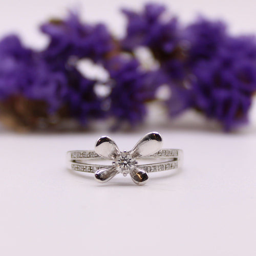 Bague 53 Bague MAUBOUSSIN "Moi aimer Toi" or blanc et diamants 58 Facettes