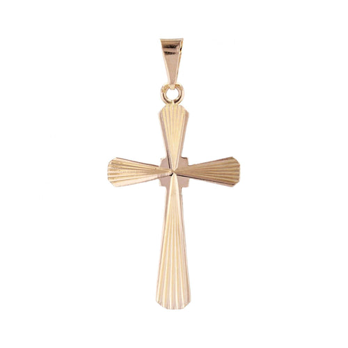 Pendentif Croix en or rose strié 58 Facettes CVP131