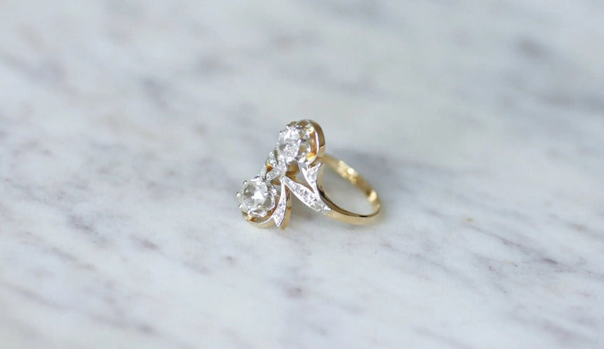 Bague Bague Belle Epoque Toi et moi Diamants 58 Facettes