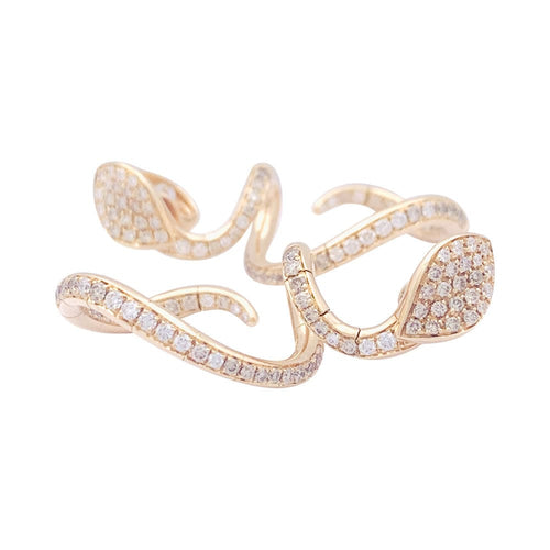 Boucles d'oreilles Boucles d'oreilles Pasquale Bruni "Snake" or rose, diamants. 58 Facettes 33835