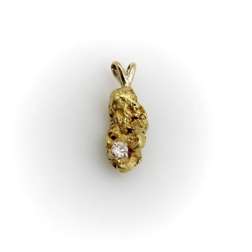 Breloque pépite d'or Vintage avec diamant