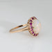 Bague Opal Ruby Ring Vintage 14k Yellow Gold Sz 4.75 Oval Cocktail Estate Jewelry 58 Facettes G13645