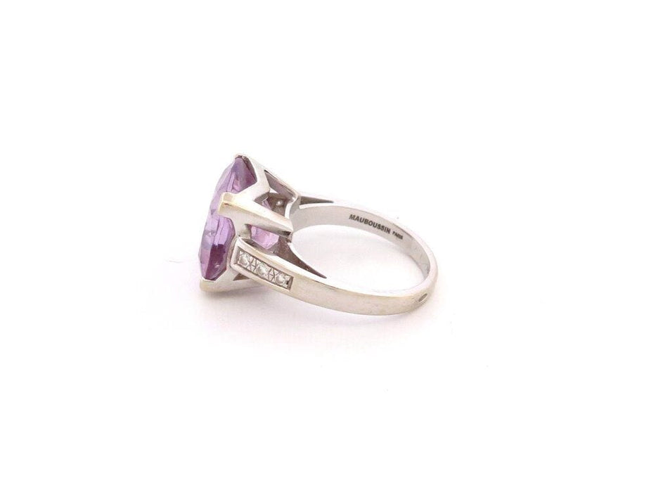 Bague 50 bague MAUBOUSSIN gueule d'amour or blanc diamants amethyste 58 Facettes 264047