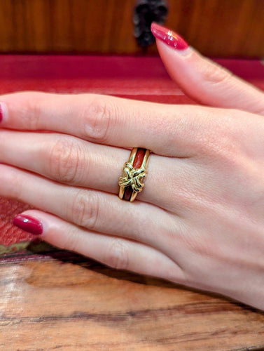 Bague 55 Bague modulable Sylvie Lambert en or jaune et résine multicolor 58 Facettes 32270