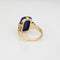 Bague Bague Art déco vintage en lapis-lazuli émaillé, or jaune 14 carats, taille 6,25, bijoux fins 58 Facettes G14043