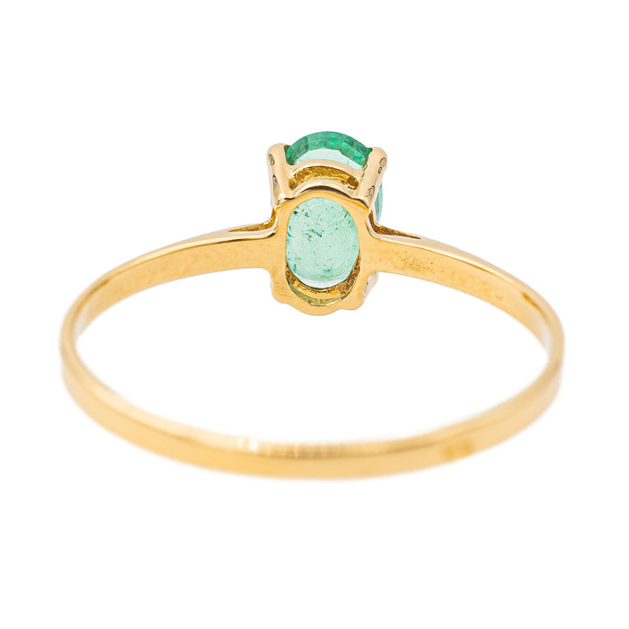 Bague Solitaire Or jaune Emeraude