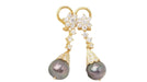 Boucles d'oreilles Boucles d'oreilles or jaune diamants perles de Tahiti 58 Facettes 32802