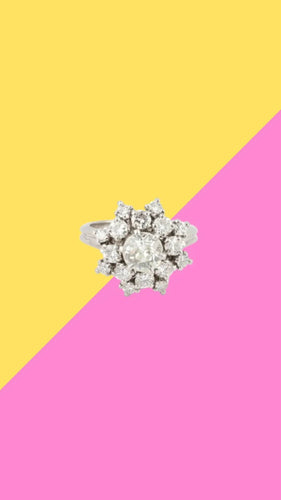 Bague 50 Bague Marguerite platine diamants 58 Facettes BD204