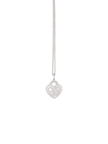 POIRAY - Collier coeur entrelacé or blanc diamants