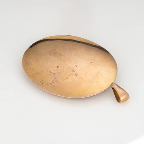 Pendentif Pendentif antique victorien en forme de double cœur en or rose 10 carats, perles de rocaille 58 Facettes G13702