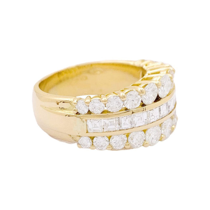 Bague 53 Bague bandeau diamants et or jaune. 58 Facettes 33861