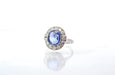 Bague 49 Bague saphir et diamants en platine 58 Facettes 25869-DV