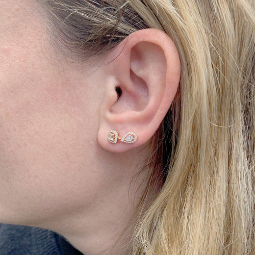 Boucles d'oreilles Paire de puces d'oreilles Messika, collection "My Twin", or rose et diamants 58 Facettes 34355